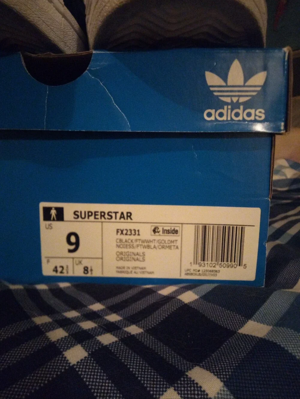 ADIDAS SUPERSTAR Size US 9 FX2331 Black and White Shell-Toe Sneakers for Men